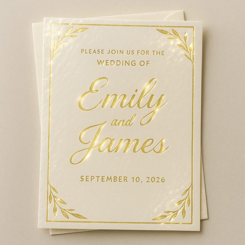 Golden wedding invitation